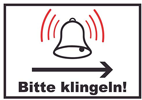HB-Druck Bitte klingeln Richtungspfeil rechts Schild A1 (594x841mm)