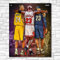 Michael Jordan Kobe Bryant Lebron James Leinwandbild Gemälde Basketball Stern Druck Wandbild Bilder für Wohnzimmer Deko (70x100 cm ungerahmt)
