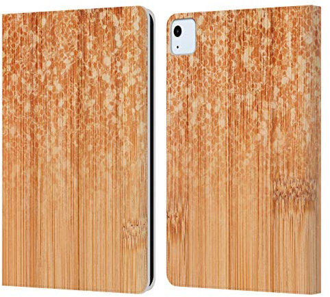 Head Case Designs Offizielle PLdesign Natuerlich Glitzer Bamboo Leder-Wallet-Hülle Kompatibel mit Apple iPad Air 11 2020/2022/2024/2025