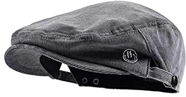 CMUNDLJQ 2 in 1 Vintage Look Cord Baseball Cap Barett Baskenmütze Schirmmütze Newsboy Verstellbar Schiebermütze Flatcap Für Herren und Damen (Grau)