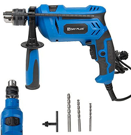 Martillo perforador 850 W con mecanismo de martillo neumático para atornillar, taladrar y martillo, número de impacto 3.000 min-1,230 V/50 Hz, perforación en hormigón, acero y madera, azul