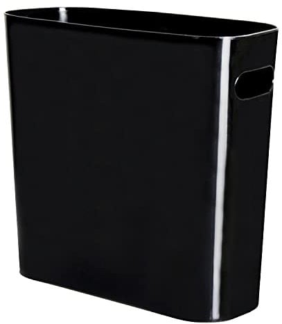 Youngever 5.5L Slim Trash Can, Re-usable 5.5L Plastic Garbage Container Bin, Small Trash Bin with Handles for Home Office, Living Room, Study Room, Kitchen, Bathroom (Black)