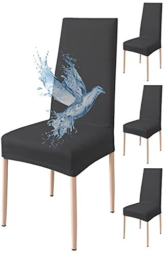 Poligino Stuhlhusse, 4-teilig, wasserdicht, Stuhlhusse, dehnbar, Universal, (schwarz, 4 Stück)
