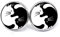 JUANLOWE Yin & Yang Katzen Damen Ohrringe, Kätzchen niedliche Kitty Ohrstecker in Schwarz Weiß mit Cabochon