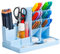 Withosent Stiftehalter Schreibtisch, 5 Stück Frei Kombinierbarer Stiftebox Kinder aus Plastik, Multifunktionaler Schreibtisch Organizer, Stifteköcher für Stifte Büro Zuhause Schule (Blau)
