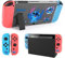 DLseego Schutzhülle Kompatibel mit Switch, Andockbare, Durchsichtige PC-Abdeckung und Joy-Con TPU-Hülle, Switch Grip Shell mit Stoßdämpfung und kratzfestem Design,Blaue Monster