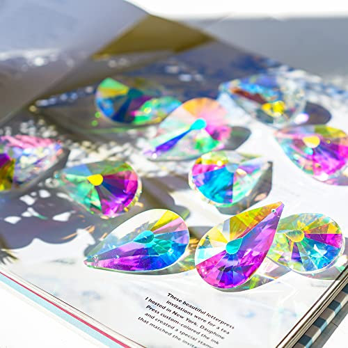 10 Stück bunte Kristallprismen Sonnenfänger, Sonnenscheinfänger Regenbogen Anhänger, Kristallprismen für Fenster Glas Hängedekor, DIY Ornament