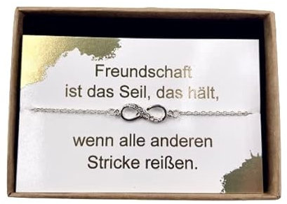 ONDEGO® HANDMADE in GERMANY Unendlichkeit GESCHENK beste Freundin Armband Freundschaftsarmband Freundschaft (Armband Silber)