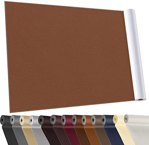 YAFLC kunstleder selbstklebend Karamellbraun, 40 x 160cm leder patch selbstklebend, kunstleder reparaturset für couch Autositz Sofa Möbel Leder Reparatur Jacken und Renovierung