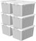 Cetomo 15L*6 Storage Boxes with Lids, Plastic Storage Bins with Latching Buckles, Click Closure, Stackable, Nesting, Organizer for Home Office Clothes, Gray, 15L-6 Pack