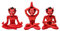 Pacific Giftware Teufel Figuren beim Yoga - 3er Set aus handbemaltem Kunststein (Polyresin)