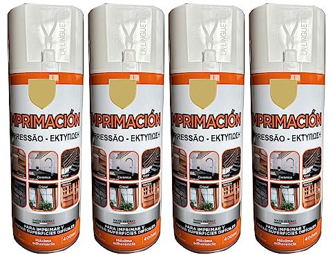 various Pintura Spray Imprimacion Blanco de 400 ml Adecuado para las Superficies de Metal, Madera y Plástico Pack de 4 Unidad