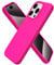 ORNARTO Compatible with iPhone 15 Pro Case 6.1, Slim Liquid Silicone 3 Layers Full Covered Soft Gel Rubber 15 Pro iPhone Case Cover 6.1 inch-Hot Pink