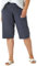 Roman Originals Knee Length Shorts for Women UK - Ladies Cropped Capri Stretch Bengaline Pants Crop Trousers Summer Legging Lounge Essentials Elasticated Casual Clothes - Grey Plus - Size 22