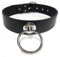 Gletscherlicht Halsband mit O-Ring 35mm, Giant O-Ring in Farbe Silber - Lederhalsband mit Ring der O, Choker aus Leder Schwarz SM Sub Bottom Halsband, Modeschmuck
