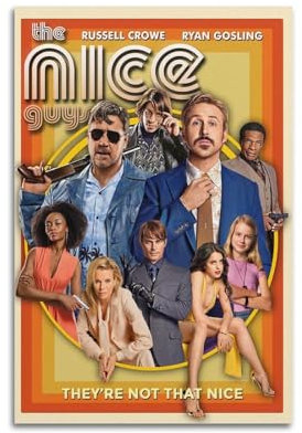 Filmposter The Nice Guys, Raumdekoration, Poster für Schlafzimmer, Wohnzimmer, Wände, 30 x 45 cm, ungerahmt