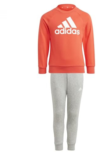 adidas Unisex Kinder Essentials Logo French Terry Jogger Set, bright red/white, 7-8 Years