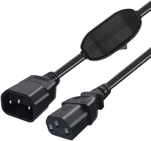 HuaLiSiJi Kaltgerätekabel mit Schalter IEC320 C13 C14 Verlängerung mit Schalter Netzkabel mit Schalter PDU 10A/250V (50cm)