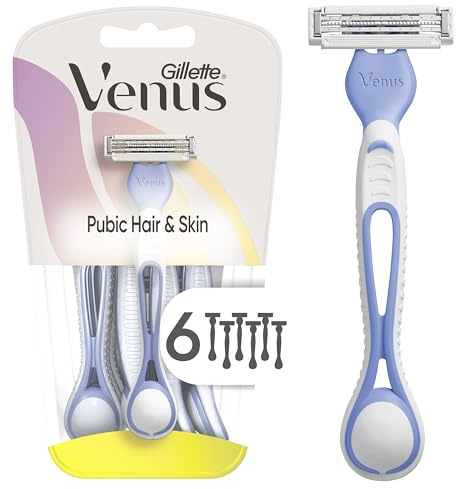 Gillette Venus Women's Disposable Razors for Pubic Hair and Skin, Bikini Razors for Women, 6ct