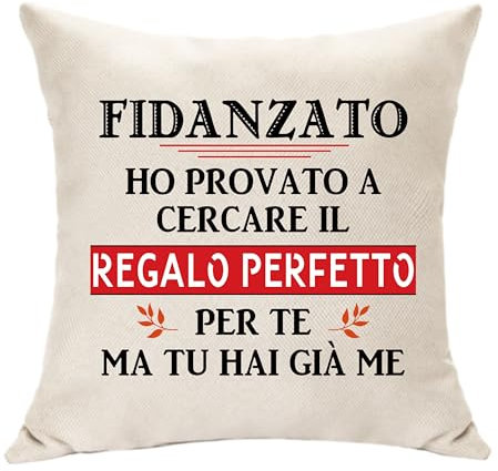 Regalo Compleanno di San Valentino e Natale: Copricuscino 45 x 45 con Idee Regali per il tuo Fidanzato