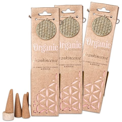 3X 12 Organic Goodness Räucherkegel - 12 Kegel je Packung - Das Original aus Indien - Weihrauch