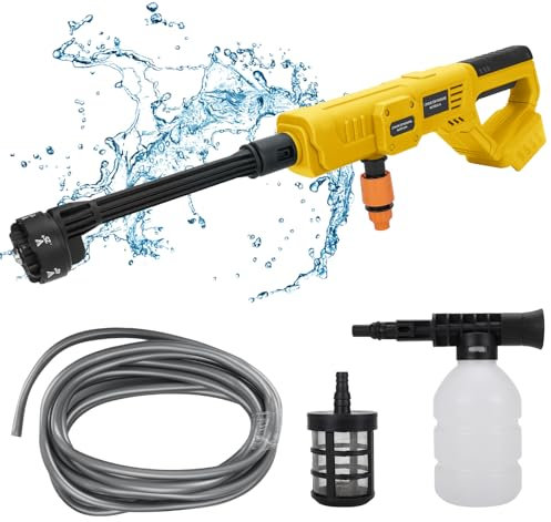 Cordless Pressure Washer For Dewalt 20V Battery, Portable Power Washer Battery Powered Max 750PSI, Jet Washer With 6-in-1 Nozzle, Foam Pot, 16ft Hose for Car, Lawn, Garden (NO BATTERY)