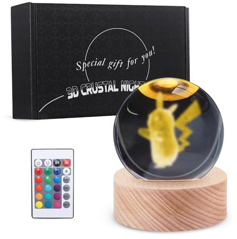 CENOVE Kristallkugel Nachtlicht für Kinder,3D Ball Lampe mit 16 Farbwechseln und Fernbedienung, Kleine Geschenke für Jungen und Mädchen,Weihnachts Geburtstag Oster Geschenk für Kinder