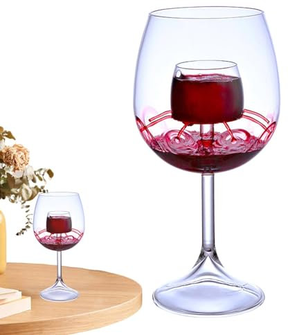 Ruwshuuk Bicchiere da vino, bicchiere da vino a fontana, Set di bicchieri per aerazione del vino Decanter, Decanter per bicchieri da vino a fondo e calice per feste, casa, uffici, hotel