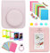 Clikoze Instant Camera Accessories Bundle with Fujifilm Mini 12 Case, Mini Album Book, Selfie Mirror, Film Stickers x20, Colour Filters and More (Blossom Pink)