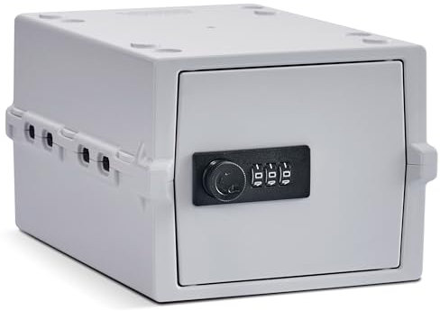 Lockabox Mini™ | Piccola scatola portaoggetti con serratura| Scatola con combinazione da 3 litri per alimenti, medicine e sicurezza domestica | Sicuro BPA (Bianco Opale)