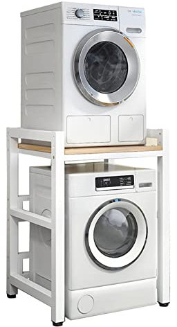 Height Adjustable Dryer Stand - Over Washer Storage Rack for Front Loader Washing machines & Tumble Dryers - Stacking Kit with Load Capacity