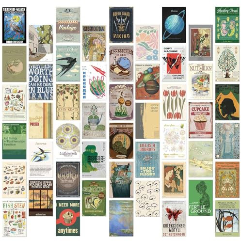 Bailinks 50 Stück Wandcollagen-Poster-Set, ästhetische Bildersammlung für Wanddekoration, perfekte Raumdekoration für Schlafzimmer und Wohnheim, ideal für Teenager-Mädchen und Jungen (Stil01)