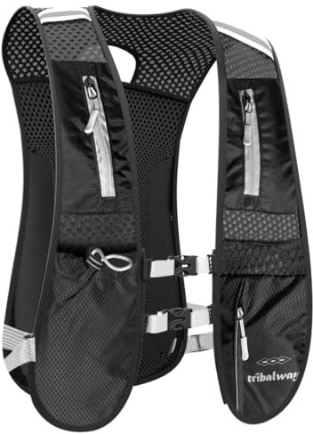 Tribalway Running Vest – Hydration Vest for Men & Women, Breathable Running Backpack, Reflective Strips, Phone Holder, Water bottle Holder - Lightweight & Durable for Long-Distance Cycling & Hiking