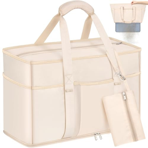 BTNEEU Bolsa de Playa Grande XXL Familiar 50x35x20cm Bolso Plegable Malla de Playa Bolsa de Viaje Extra Grande y Resistente, Juguetes de Arena, Bolsa de Almacenamiento para Jugu