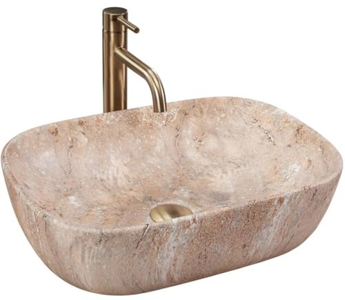 GTM Design Aufsatzwaschbecken Matt Modern Waschbecken ohne Hahnloch - Elegant Aufsatzwaschbecken Oval für Badezimmer und Gäste WC - nur Bad Waschbecken - Modell 14