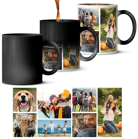 Personalised Magic Photo Mug - Custom Heat Changing Mug with Your Own Photo & Text - Colour Reveal Coffee Cup - Unique Gift for Birthdays, Christmas, Weddings - Premium Ceramic, 11oz, Surprise Effect