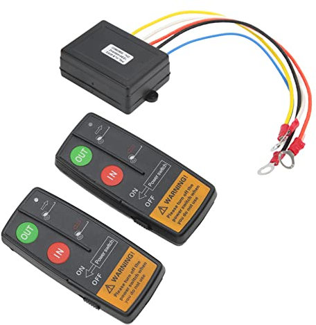 12V 24V Wireless Winch Remote Control Kit, 75ft Range Universal Electric Smart Winch Remote Control Switch Set with Built In Antenna for Car ATV Truck