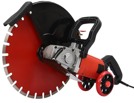 Levkitch Sierra de hormigón eléctrica,4100 W Sierra de Disco Húmeda/Seca, 410mm Sierra Circular de Alta Potencia Profundidad de Corte de 165mm para cortar ladrillo