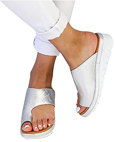 Sandale Orthopedique Femme pour Hallux Valgus Confortable Mules Plateforme Pantoufles Compensées Chaussons d'été Chaussures de Plage Ventes Flash de Printemps Été Sandales Compensées Orthopédique
