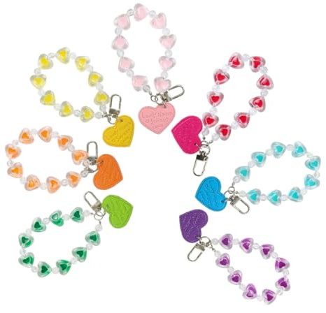 DIYEAH 7stücke Handy-anhänger Herzen-schlüsselanhänger Und Kopfhörer-schutzanhänger Süße Und Modische Handy-zubehör-charms Für Freunde Und Familie Dekorativ Und Leicht Tragbar