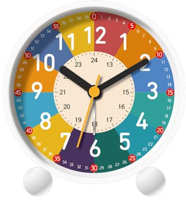 Sunshine smile Analog Wecker Kinder ohne Ticken für Jungen und Mädchen,Kinderwecker mit Nachtlicht,Wecker Analog Ohne Ticken Kinder,Kinderwecker Jungen