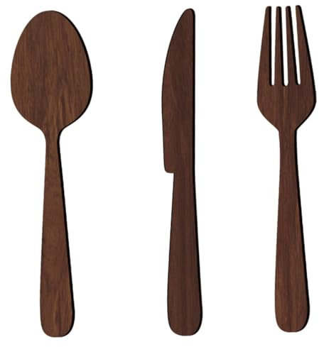 FUTUREORYY 1Set Vintage Wooden Kitchen Utensils Wall Decor Rustic Fork Spoon Sign for Dining Craftsmanship Home Decor Charming Farmhouse Style Wall Art