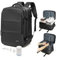 Sac à dos sous vide cabine avion avec pompe électrique et cadenas – Grand sac de voyage compressible pour femmes et hommes, Vacpack avec système de compression à air -Noir