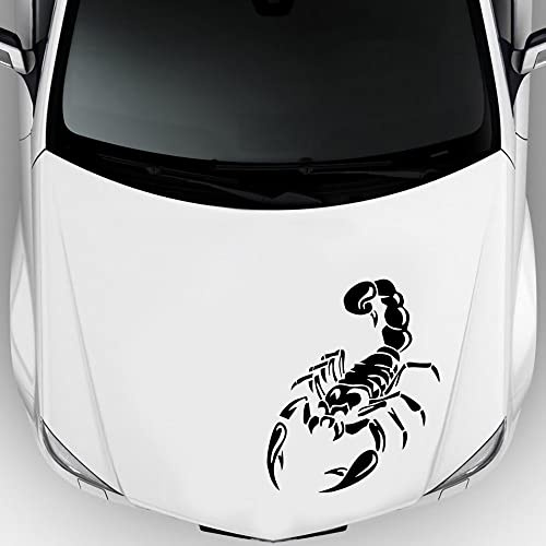 Skorpion Autoaufkleber für Motorhaube, Vinyl Grafik Auto Motorhaube Aufkleber Dekoration Auto Körperseiten Aufkleber (Schwarz)