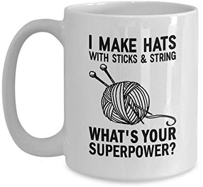 Eletina Coffee Mug for Knitter Crocheter Her Mom Wife I Make Hats Mug 11oz