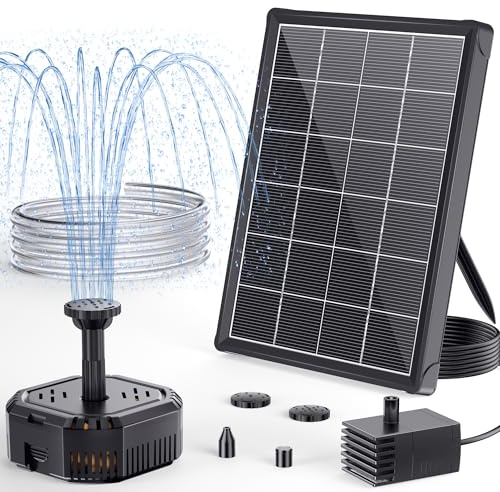 POPOSOAP 4 W Solar Springbrunnen mit Filter für Vogelbad Fischbecken | Solar Teichpumpe für den Außenbereich, Erzeugt Schöne Wasserinszenierungen & Reinigt Wasser