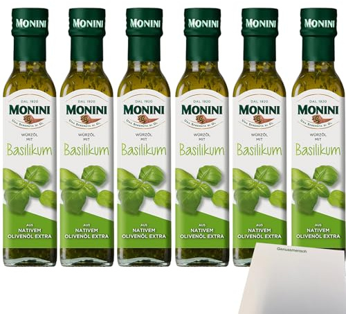 usy Bundle für Monini Extra Virgin Olive Oil Basilikum VPE (6x250ml Flasche) + usy Block
