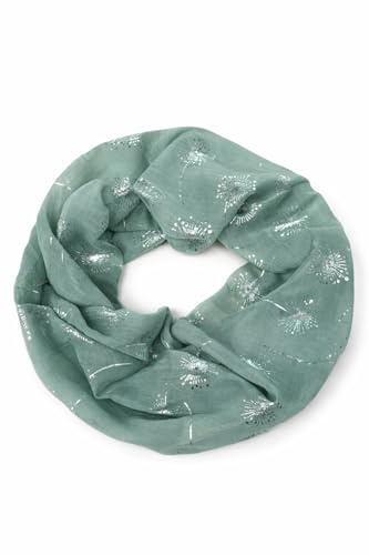 Seide Loop Schal Halstuch Schals Rundschal Schlauchschal Tücher Damenschal Pusteblumen glitzer Damen