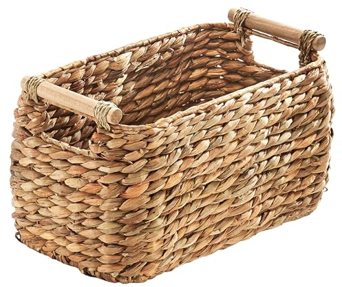 Kobolo Korb aus Wasserhyazinthe mit Griff 37x22x21cm 37x22x21 cm Braun