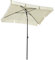 Outsunny Garden Parasol Umbrella, Outdoor Market Table Umbrella with Ruffles & Aluminium Pole, Rectangular Tilting Parasol Sun Shade Canopy, 2 x 1.3m, Cream White